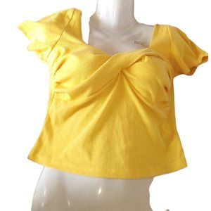 NWT Yellow Crop Top Lightweight Shirt